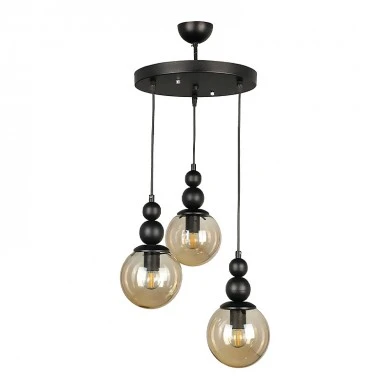 Latona Megapap metallic three-light ceiling light E27 in black color 30x30x85cm.