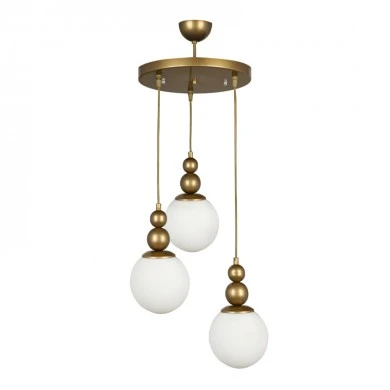 Latona Megapap metallic three-light ceiling light E27 in gold color 30x30x85cm.