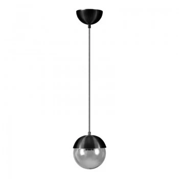 Lauren Megapap metallic - glass single-light ceiling light in black color 15x15x70cm.