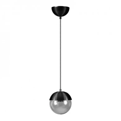 Lauren Megapap metallic - glass single-light ceiling light in black color 15x15x70cm.