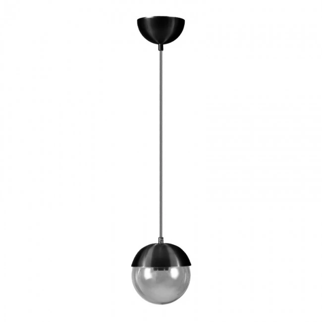 Lauren Megapap metallic - glass single-light ceiling light in black color 15x15x70cm.