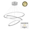 Costner Megapap metallic Led ceiling light in white color 47x47x63cm.