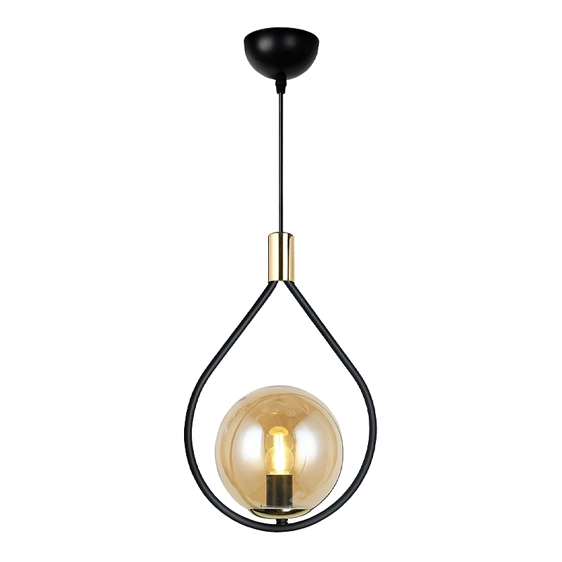 Lewis Megapap E27 metallic ceiling lamp in black - gold color 14x26x70cm.