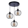 Lina Megapap E27 metallic ceiling three-light in black color 45x40x80cm.