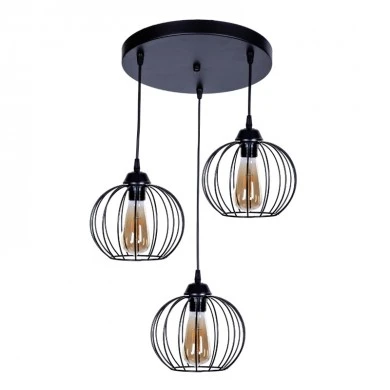 Lina Megapap E27 metallic ceiling three-light in black color 45x40x80cm.