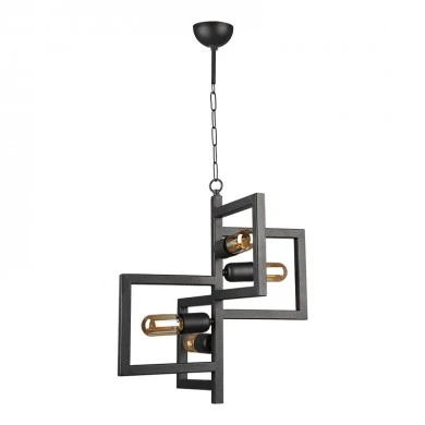Lucero Megapap metallic four-light ceiling light E27 in black color 42x42x108cm