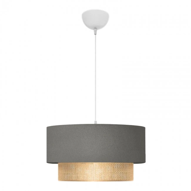 Lucifer Megapap Ε27 fabric ceiling lamp in grey color 30x15x70cm