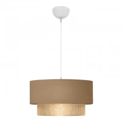 Lucifer Megapap Ε27 fabric ceiling lamp in beige color 30x15x70cm