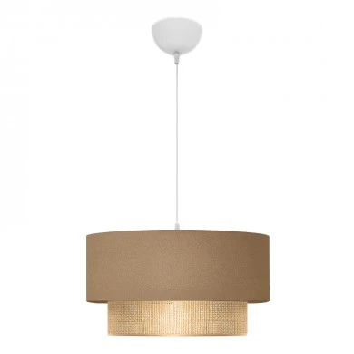Lucifer Megapap Ε27 fabric ceiling lamp in beige color 30x15x70cm