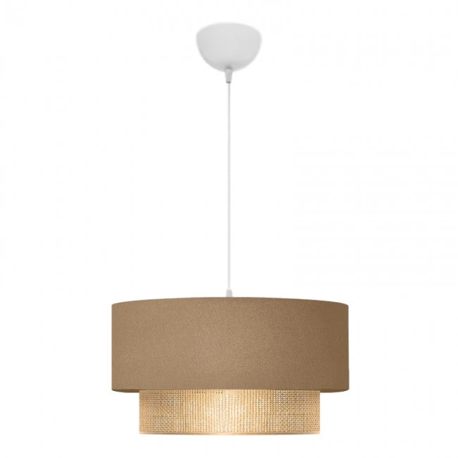 Lucifer Megapap Ε27 fabric ceiling lamp in beige color 30x15x70cm