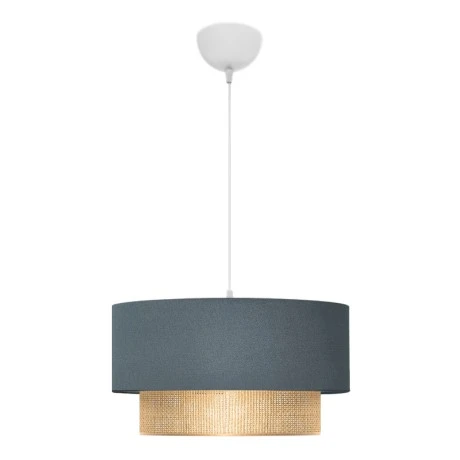 Lucifer Megapap Ε27 fabric ceiling lamp in blue anthracite color 30x15x70cm