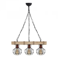 Lumenia Megapap wooden - metallic ceiling light in natural - black color 50x14x80cm. Lumenia Megapap wooden - metallic ceiling light in natural - black color 50x14x80cm.