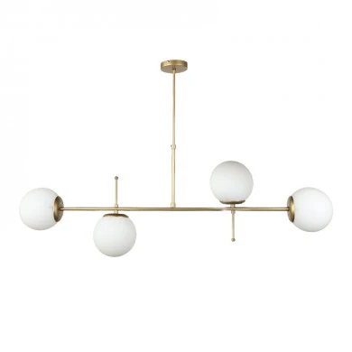 Lura Megapap Ε27 metal - glass ceiling light in gold color 110x70cm.