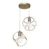 Lusita Megapap E27 metallic double-light ceiling light in golden color 35x35x70cm.