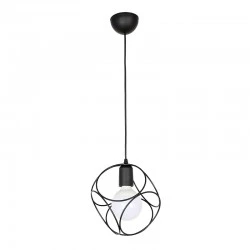 Lusita Megapap E27 metallic single-light ceiling light in black color 20x20x70cm.
