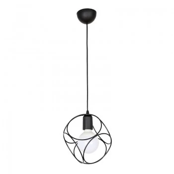 Lusita Megapap E27 metallic single-light ceiling light in black color 20x20x70cm.