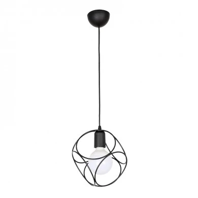 Lusita Megapap E27 metallic single-light ceiling light in black color 20x20x70cm.
