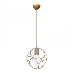 Lusita Megapap E27 metallic single-light ceiling light in golden color 20x20x70cm.