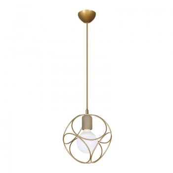 Lusita Megapap E27 metallic single-light ceiling light in golden color 20x20x70cm.