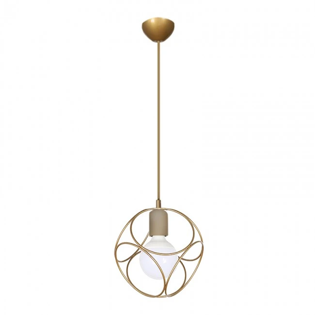 Lusita Megapap E27 metallic single-light ceiling light in golden color 20x20x70cm.