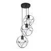 Lusita Megapap E27 metallic three-light ceiling light in black color 35x35x90cm.