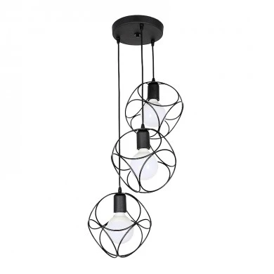 Lusita Megapap E27 metallic three-light ceiling light in black color 35x35x90cm.