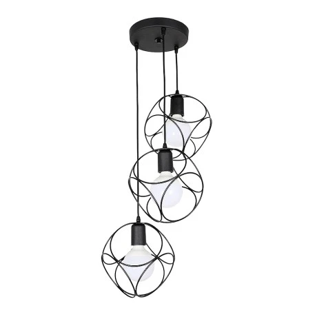 Lusita Megapap E27 metallic three-light ceiling light in black color 35x35x90cm.