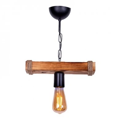 Mako Megapap E27 wooden ceiling light in walnut/φυσικό color 30x10x45cm.