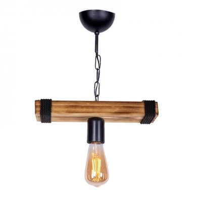 Mako Megapap E27 wooden ceiling light in walnut/black color 30x10x45cm.