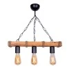Mako Megapap E27 wooden three-light ceiling light in walnut/natural color 50x10x65cm.