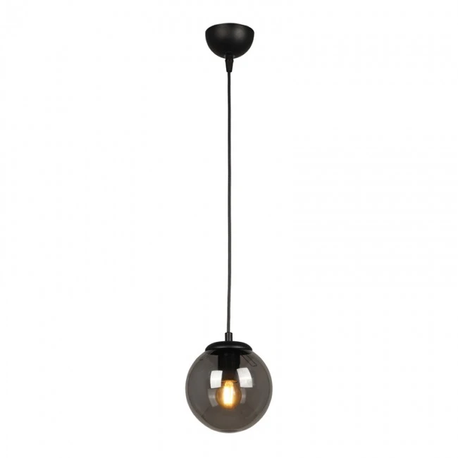 Φωτιστικό οροφής Malta Megapap E27 γυάλινο μονόφωτο χρώμα μαύρο 15x15x70εκ.