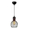 Manolia Megapap E27 metallic ceiling lamp in black color Φ15x100cm.