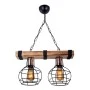 Marit Megapap E27 wooden/metallic two-light ceiling light in walnut/black color 40x15x65cm.