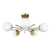 Maxidex Megapap Ε27 metal - glass ceiling light in gold color Ø80x50cm.