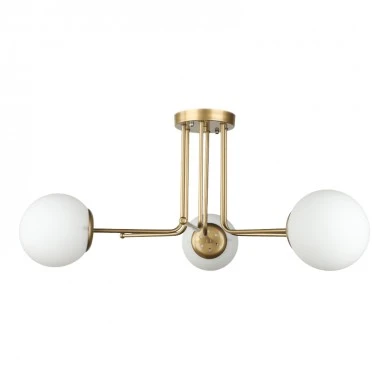 Maxidex Megapap Ε27 metal - glass ceiling light in gold color Ø70x50cm.