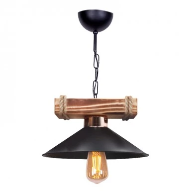 Melio Megapap E27 wooden - plastic ceiling light in black color Ø26x36cm.