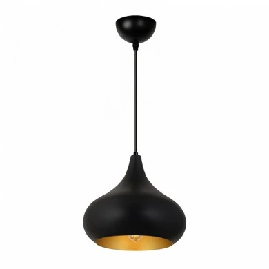 Meril Megapap  E27 metallic ceiling lamp in black color Ø33x100cm.