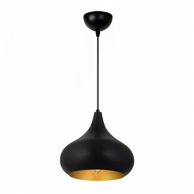 Meril Megapap  E27 metallic ceiling lamp in black color Ø33x100cm.