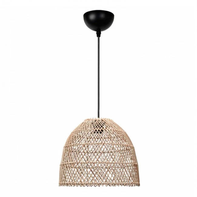 Miota Megapap E27 bamboo ceiling lamp in natural color Ø30x70cm.