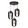 Mordo Megapap metallic ceiling three-light in black color 40x40x70cm.
