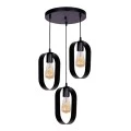 Mordo Megapap metallic ceiling three-light in black color 40x40x70cm.