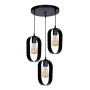 Mordo Megapap metallic ceiling three-light in black color 40x40x70cm.