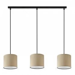 Morris Megapap E27 fabric three-light ceiling light in brown color 55x15x70cm