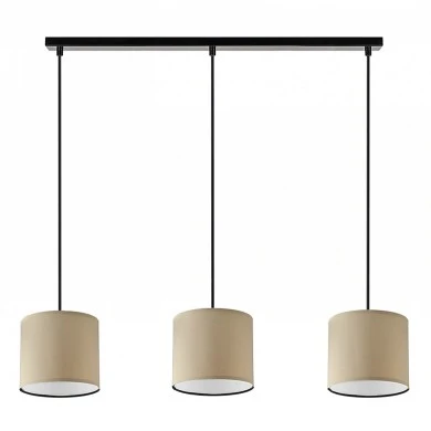 Morris Megapap E27 fabric three-light ceiling light in brown color 55x15x70cm