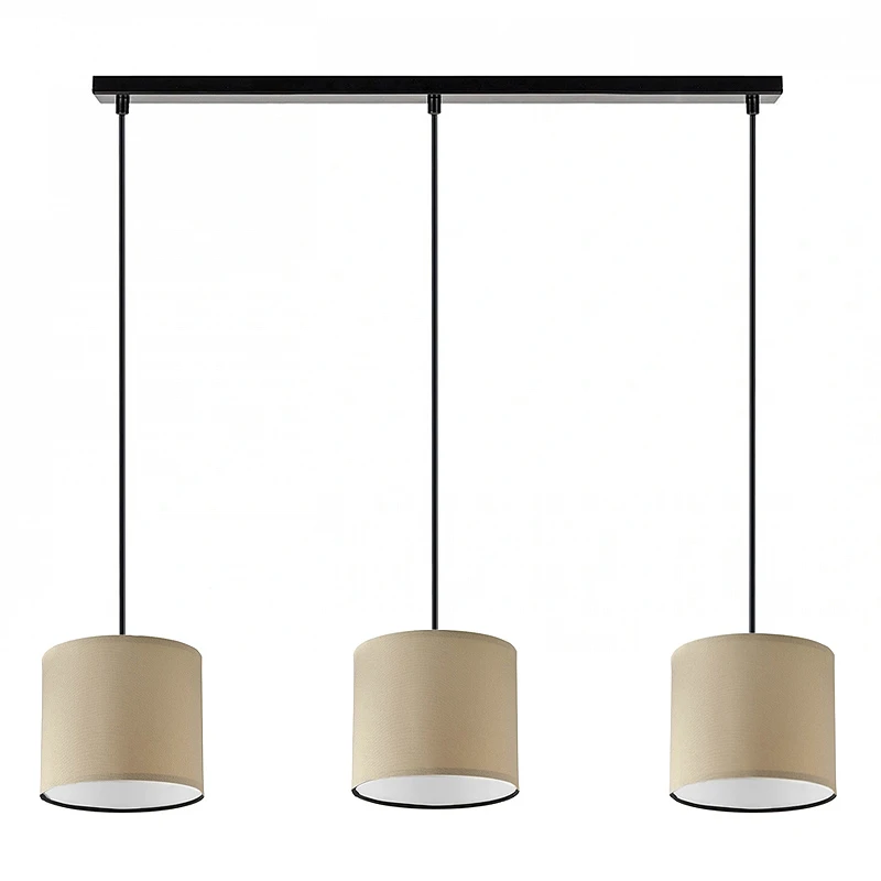 Morris Megapap E27 fabric three-light ceiling light in brown color 55x15x70cm