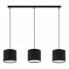 Morris Megapap E27 fabric three-light ceiling light in black color 55x15x70cm