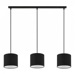 Morris Megapap E27 fabric three-light ceiling light in black color 55x15x70cm