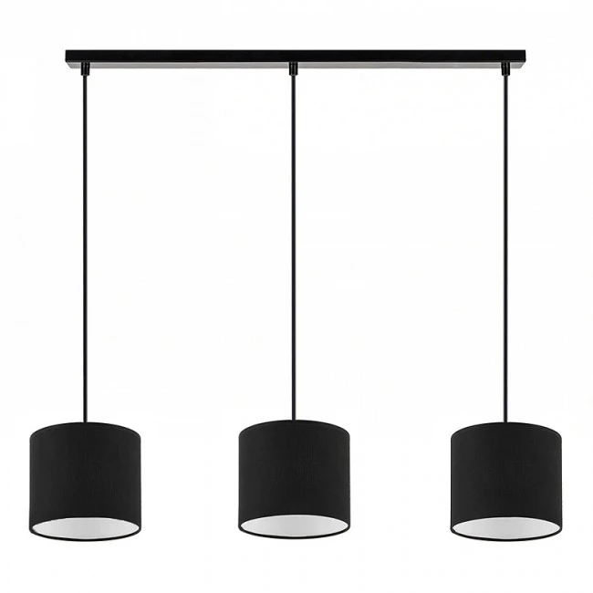 Morris Megapap E27 fabric three-light ceiling light in black color 55x15x70cm