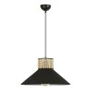 Nebraska Megapap Ε27 fabric ceiling light in black color Φ40x70cm.