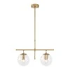 Nilufer Megapap E27 metallic two-light ceiling light in gold color 52x15x76cm.